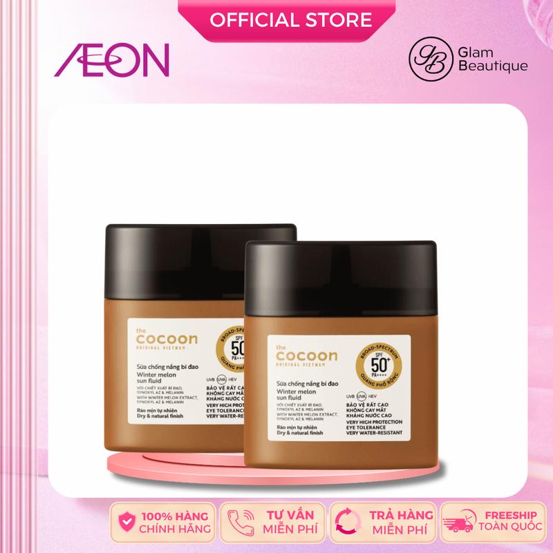 Combo 2 Cocoon Sữa Chống Nắng Bí Đao Quang Phổ Rộng 50ml Glam Beautique