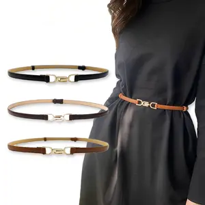 Senyum Ikat Pinggang Wanita B100 Kulit PU Adjustable 1.5 cm Lebar 48-88 cm Trend Korean Fashion Simple & Cantik