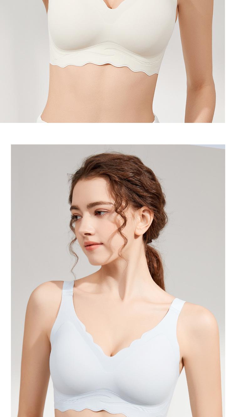 Product Introduction of Jelly strips non-marking large size underwear female summer thin section large breasts show small breasts gathered without steel ring fixed cup bra 18