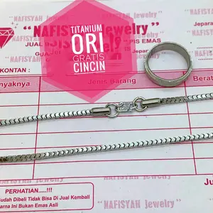 Kalung Milano Titanium Silver Ori Anti karat Pengait S
