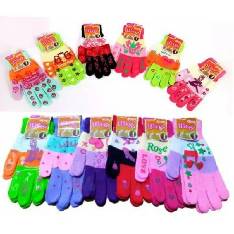 3 PASANG SARUNG TANGAN BAHAN RAJUT MOTIF PELANGI SABLON UKURAN ANAK-ANAK NEW EDITION