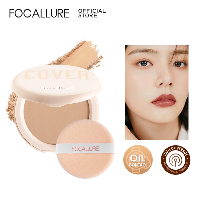 Phấn nền dạng nén chất lì FOCALLURE bổ sung vitamin C kiềm dầu cho da mặt 9g 