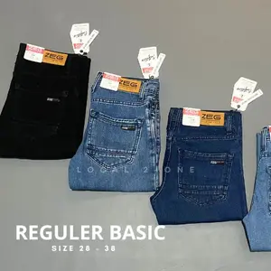 236JO - CELANA PANJANG PRIA STANDAR HITAM POLOS PREMIUM BASIC DENIM