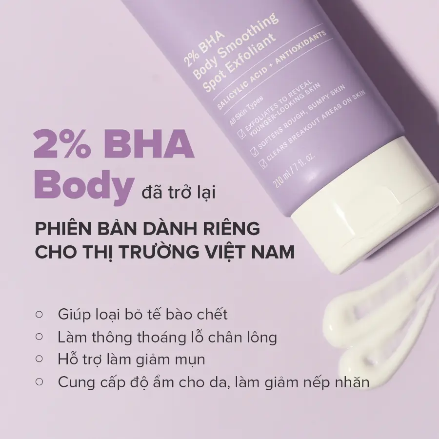 Kem dưỡng thể hỗ trợ giảm mụn và làm mịn da Paula's Choice 2% BHA Body Smoothing Spot Exfoliant 210ml mã 5701 | BigBuy360 - bigbuy360.vn