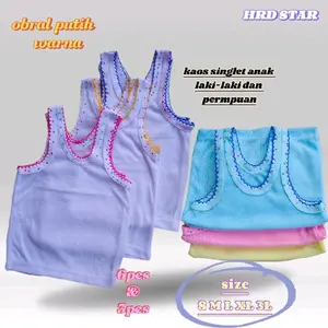6pcs Kaos Dalam Anak Perempuan dan Laki-laki/ kaos singlet anak obral murah warna dan putih
