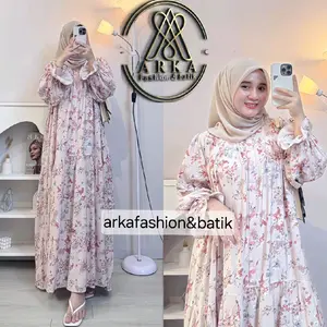 Daisy Dress Gamis Panjang Rayon Motif Model Lengan Lonceng Busui Bumil Friendly bestseller 2025