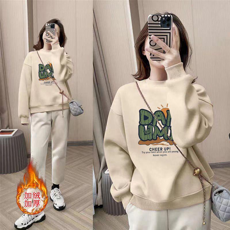 Product Introduction of Áo Cho Nữ, Áo Nỉ Cotton Nguyên Chất Mới Cho Mùa Thu Và Mùa Đông, Nhung Cáo Bạc Dày Dặn, Cổ Tròn Dáng Rộng In Họa Tiết Cao Cấp, Áo Giảm Béo Cho Nữ 27