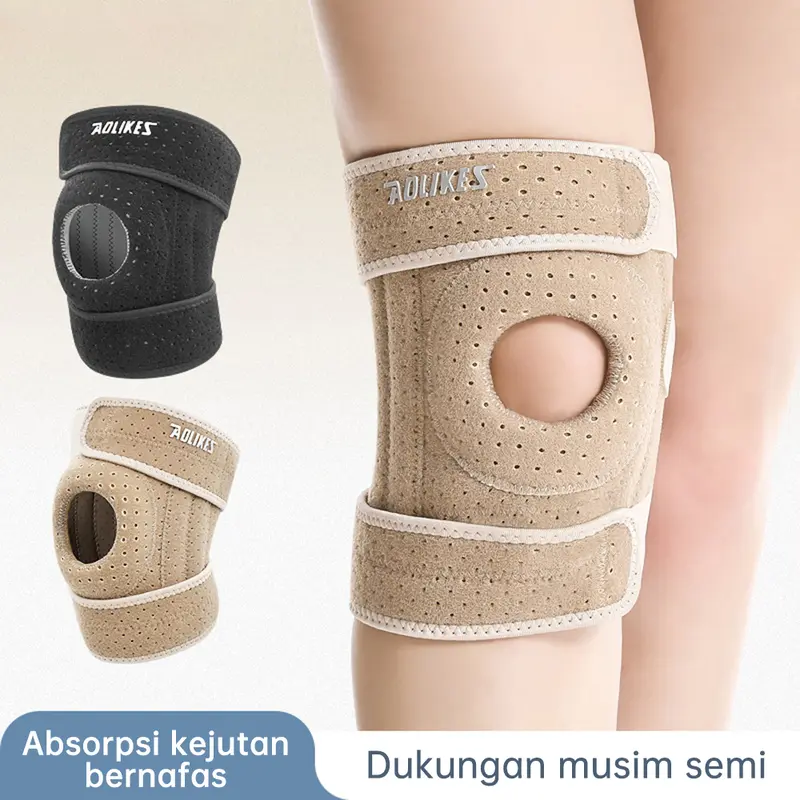 Dekorasi Lutut Kaki Terapi AOLIKES PREMIUM Sport - Pelindung Lutut dengan Kompresi dan Dukungan yang Dapat Disesuaikan untuk Pria dan Wanita - Outdoor 1