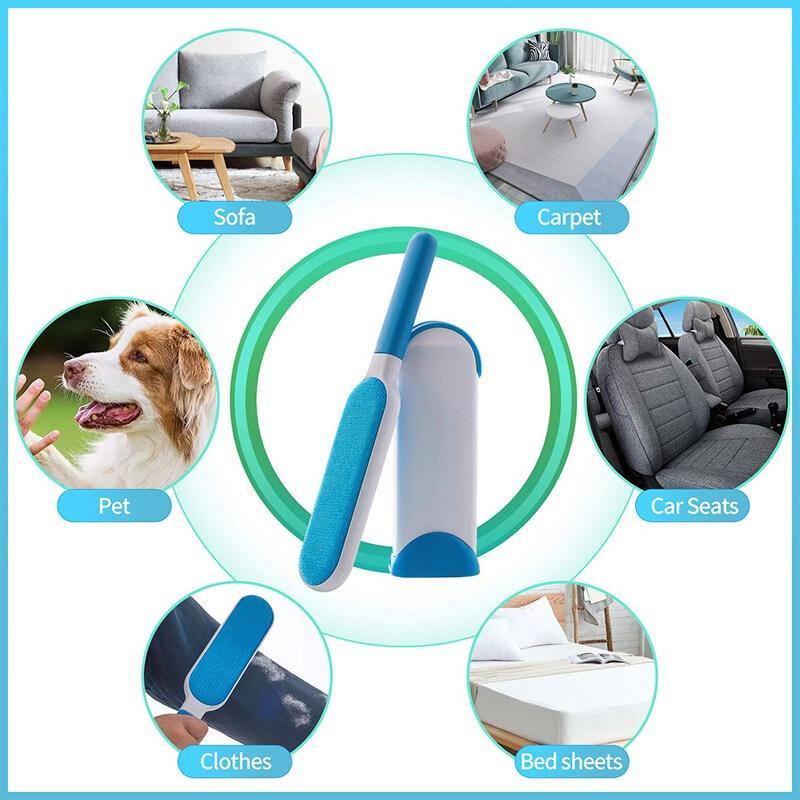 Pembersih Bulu Melekat Fur Remover Comb Lint Roller Dust Cleaning Clothes 3