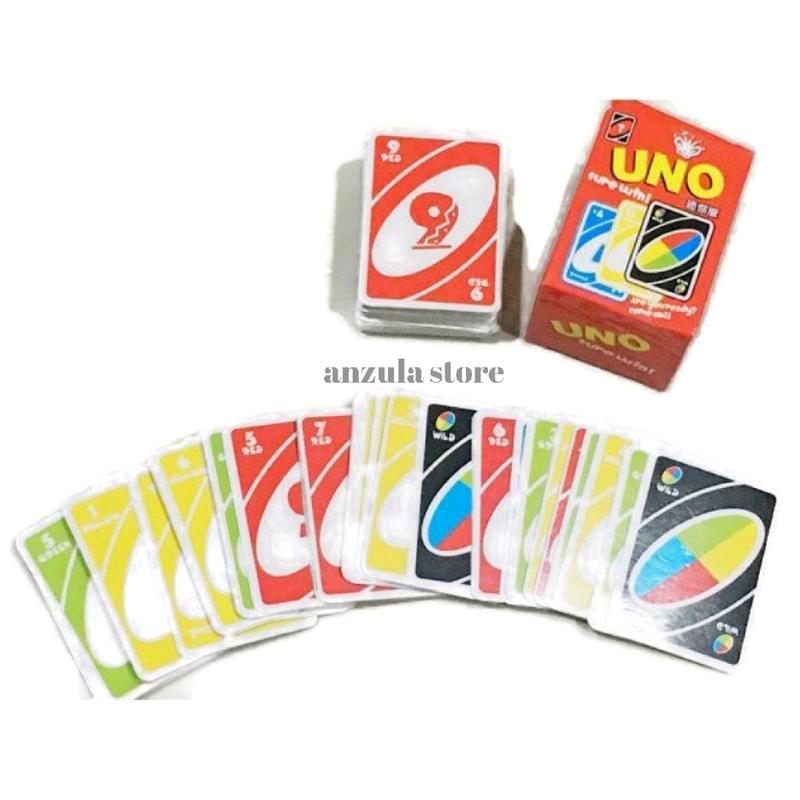 Kartu Uno mini 7x5 cm isi 50pcs / Uno kecil / Kartu uno flip Game Card 0