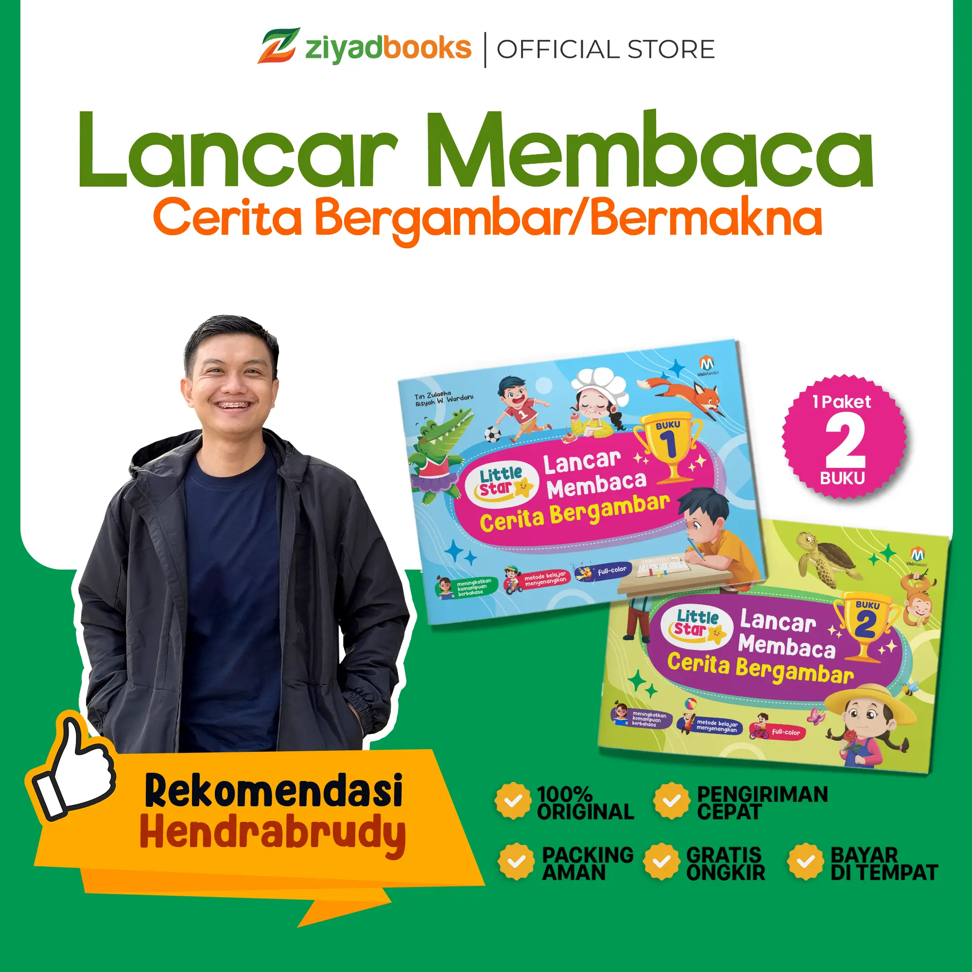 (Dapat 2 Buku) Buku Belajar Membaca Anak - Lancar Membaca Cerita Bergambar Books