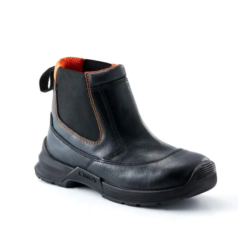 SEPATU SAFETY KIINGS ELASTIS KULIT ASLI UJUNG BESI