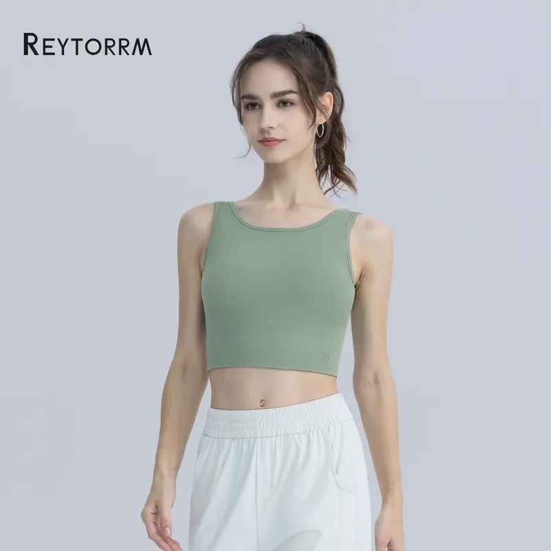 Reytorrm LYCRA Sport Bra Push Up BH Pakaian Olahraga Kekuatan Tinggi Shockproof Fitness Vest Running Yoga Bra.（WX020) 8