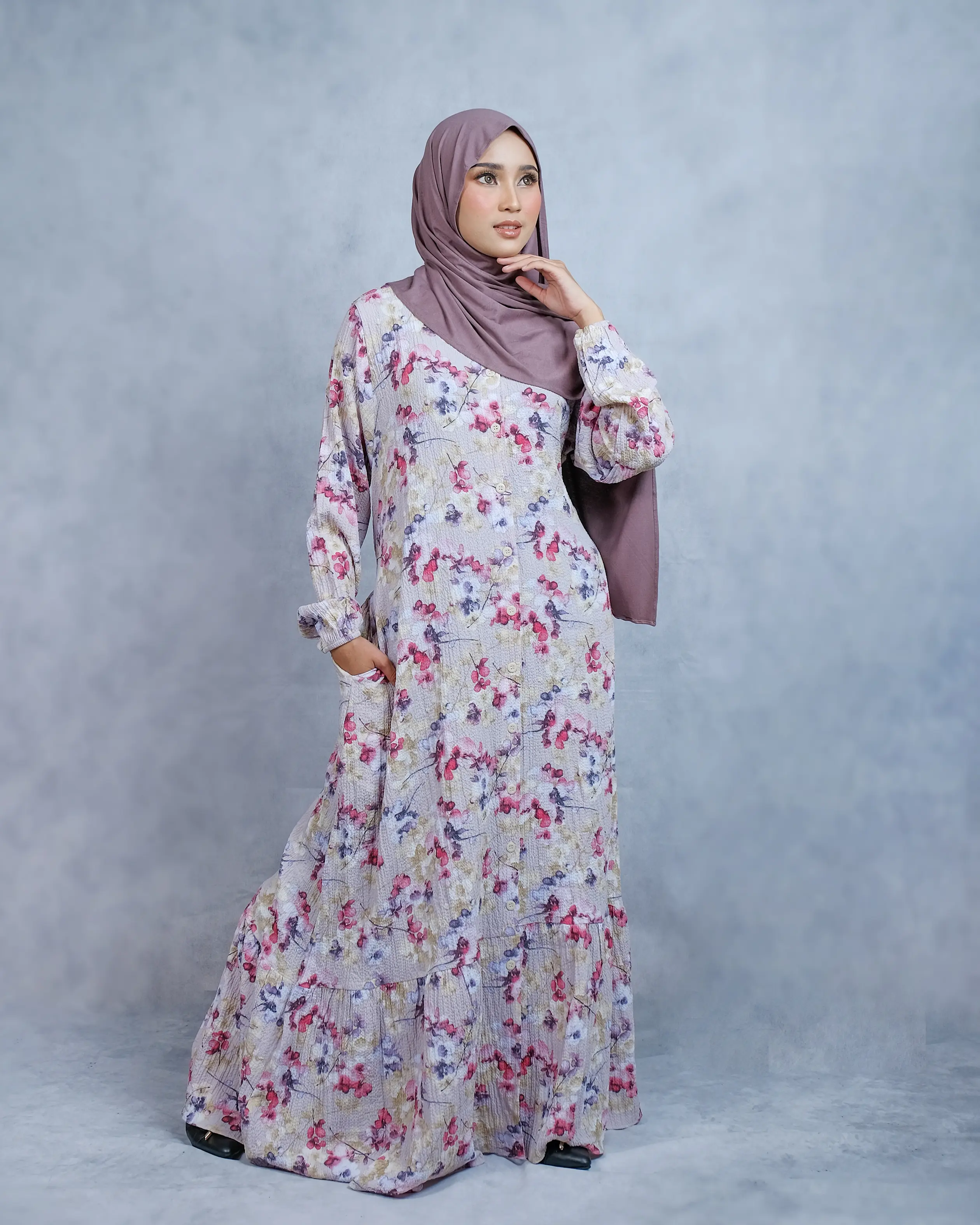 Baju muslim Wanita Haura Dress Gamis Outer