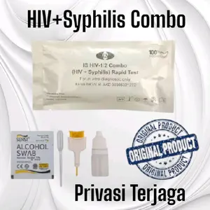 Alat Tes Uji HIV dan Syphilis Combo 1 Set 2 Pemeriksaan Privasi Terjaga Mudah Digunakan Akurat untuk Kesehatan Anda Kotak Obat