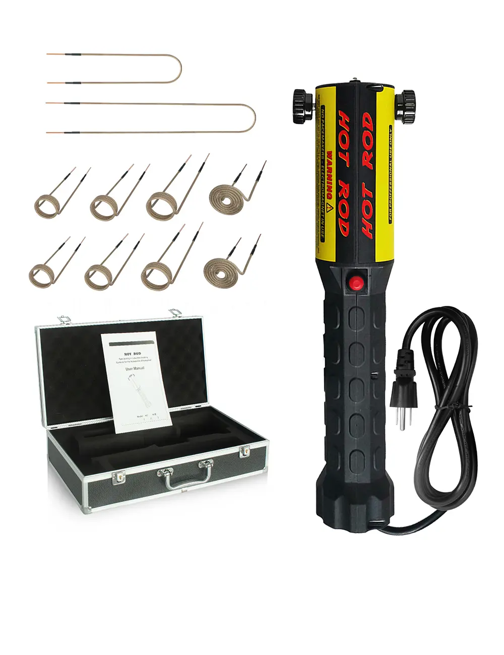 SOLARY Magnetic Induction Heater Kit 220V Bolt removal,Hand Tool （yellew model with black case and  coils kit ）