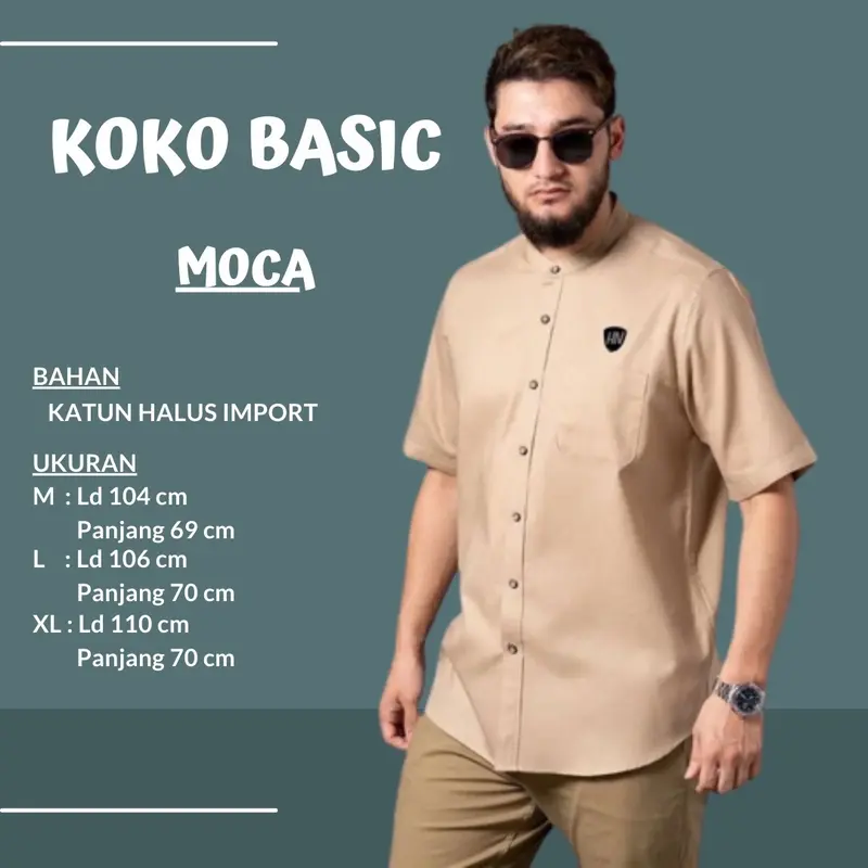 RABW - BAJU KOKO KURTA Pria POLOS KAIN KATUN KEMEJA KOKO DEWASA LENGAN PENDEK PREMIUM TERBARU Muslim 2