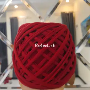 [500 gram] BENANG RAJUT t-yarn RED VELVET - Benang kaos crochet macrame benang kerajinan
