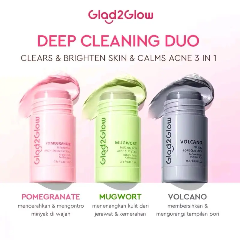 GLAD2GLOW Mask series pomegranate volcano clay mask