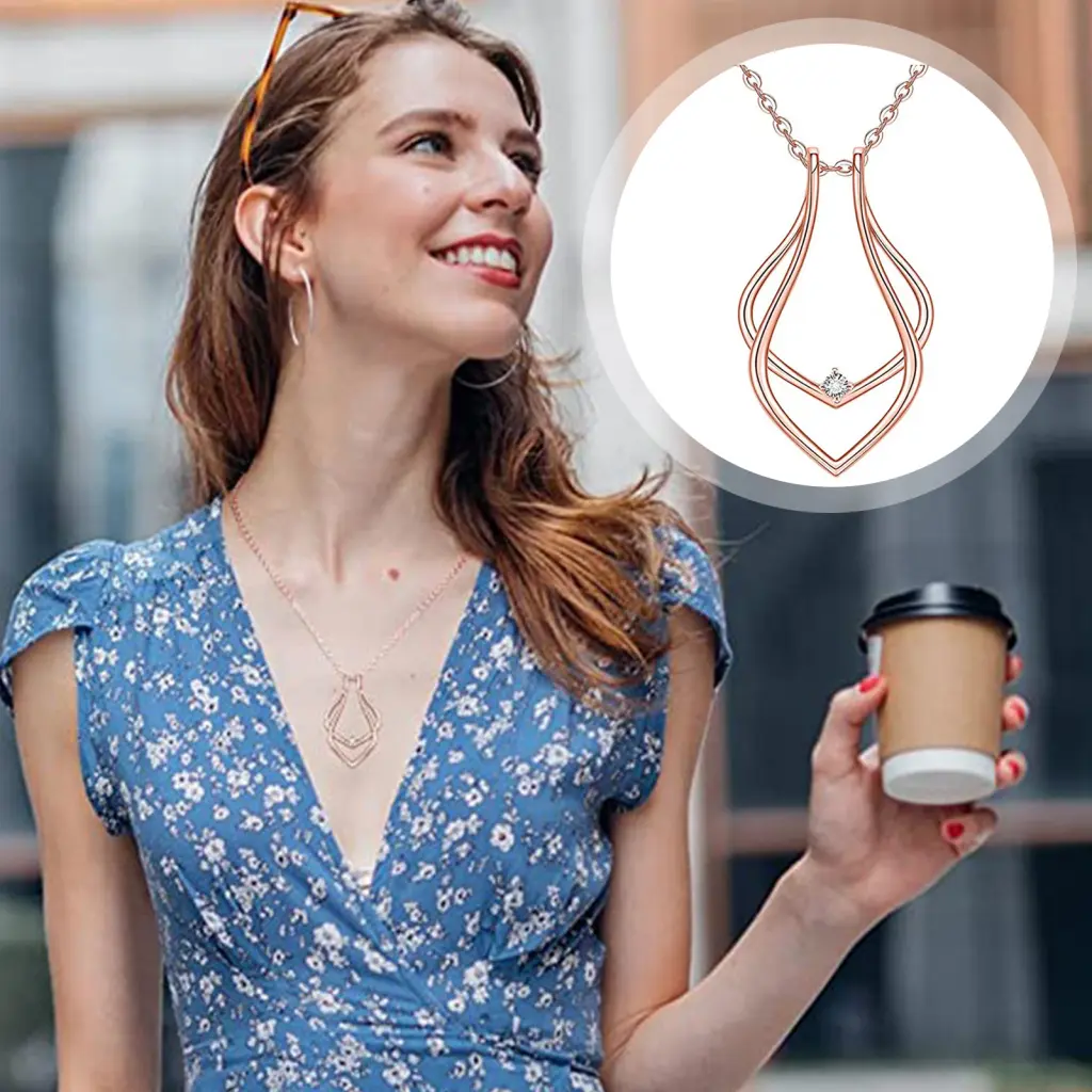 Ny Alloy Necklace Pendant Necklace Adjustable Length Necklace Ring Holder Pendant Gift for Wife/girlfriend Buyers'