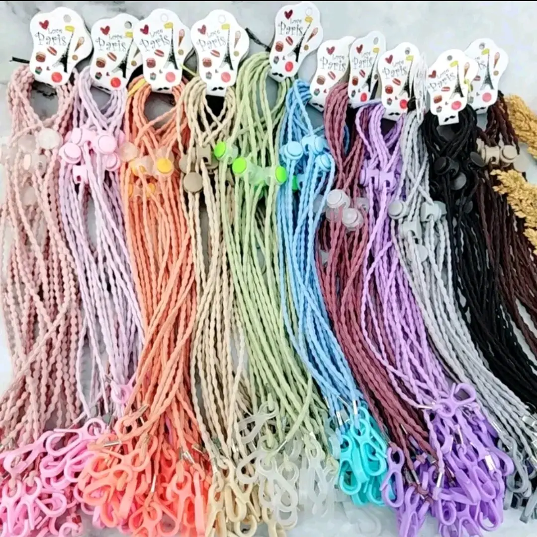 12 Pcs Strap Tali Gantungan Masker 2in1 /Gantungan Masker Warna