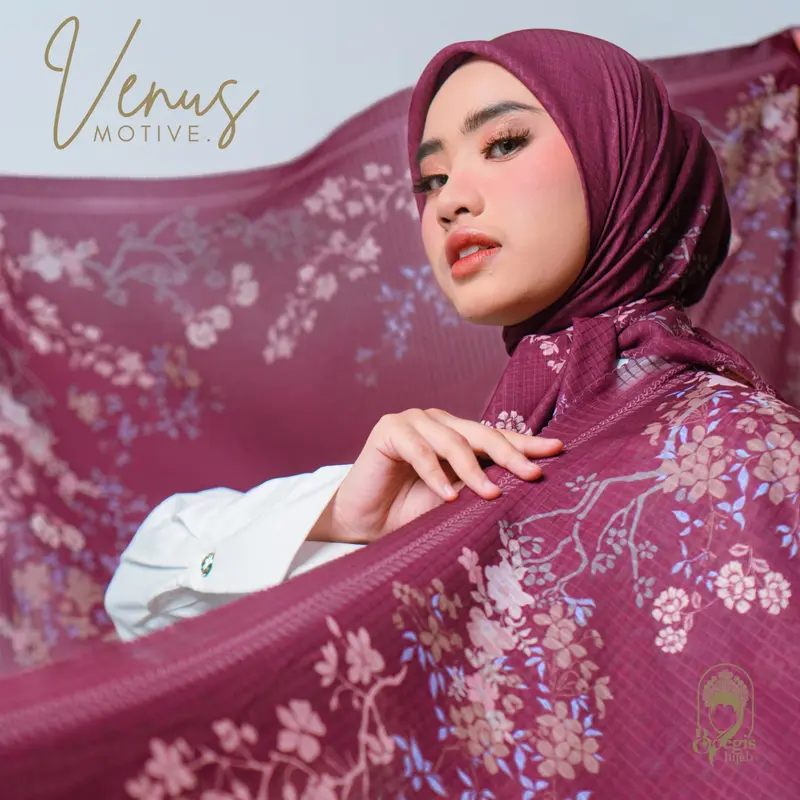 Boegis Hijab Motif Segiempat Dobby Waffle Kerudung Square Katun Muslim 3