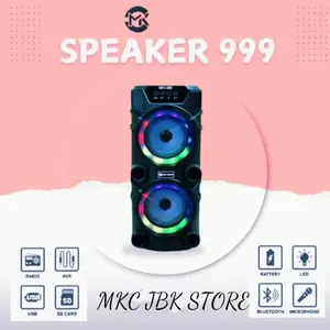 MKC KIMISO-999 SPEAKER BLUETOOTH 6.5 INCH EXTRA BASS LED DENGAN MIC & REMOTE GRATIS FM RADIO 1500MAH MKC JBK STORE Wireless