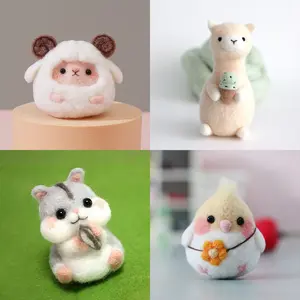 Needle Felt Doll DIY Kit Animal Wool Needle Felting Poke Kerajinan Boneka Hamster Binatang Lucu