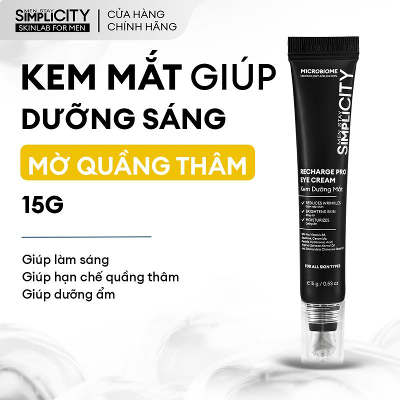 Kem mắt cho nam hỗ trợ dưỡng sáng, giúp giảm quầng thâm và nếp nhăn Men Stay Simplicity Recharge Pro15g