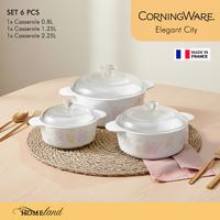 Gambar CORNINGWARE Elegant City 3 PCS – Keramik Pyroceram Tidak Berpori Tahan Gompal Ringan Tahan Suhu Ekstream - 3 PCS dari Homeland Store Kota Administrasi Jakarta Pusat 3 Tokopedia