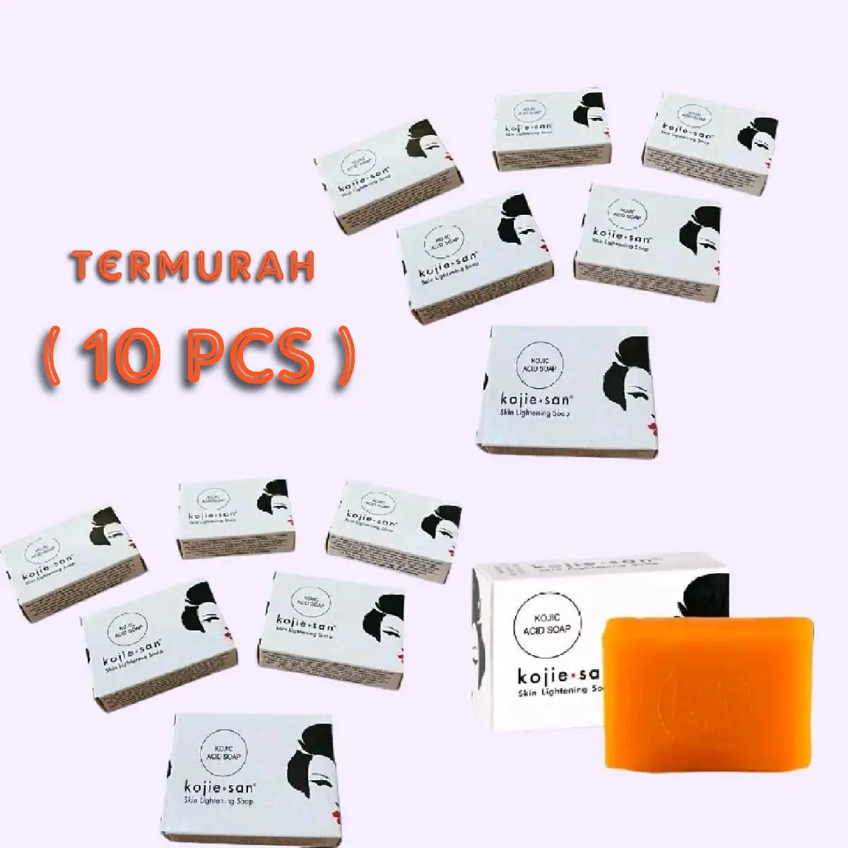 PROMO Sabun kojieSan 10 pcs kojic san soap pemutih kulit pria wanita 65gr Mencerahkan Kusam Memudarkan Kotoran Memutihkan Hitam Tangan Membersihkan