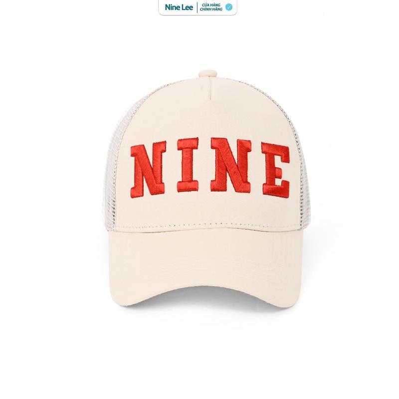 Nón Nine Lee V5 Phiên Bản 2 NINE Màu Kem Đỏ Phối Lưới - Mũ Phong Cách Năng Động