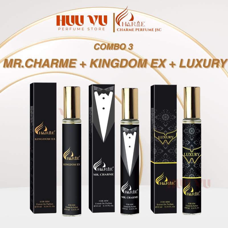  CHARME PERFUME - Combo 3 Nước Hoa Nam Charme Kingdom 10ml Charme Luxury 10ml Charme MrCharme 10ml 