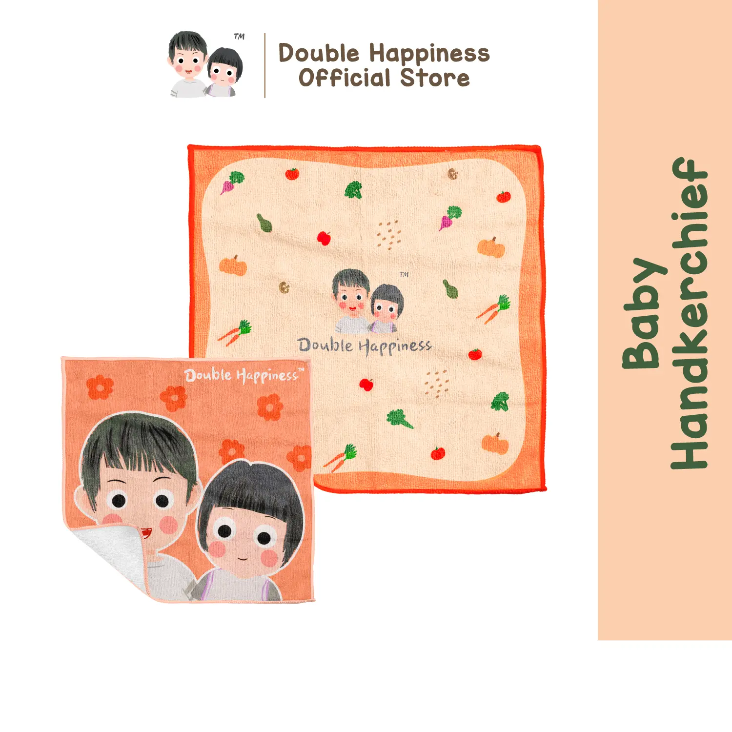 Double happiness baby handkerchief / sapu tangan kanak-kanak