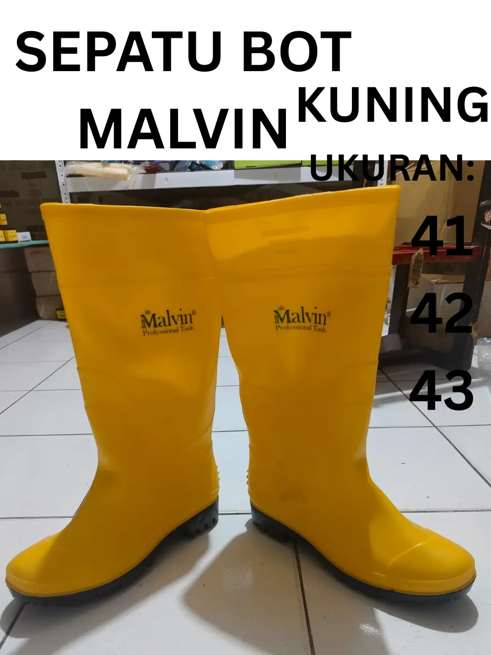 SEPATU BOT ANTI SLIP KUNING SEPATU BOT ANTI SLIP HITAM UKURAN 40,41,42