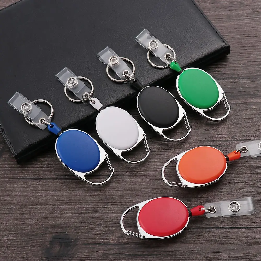 Unisex Reels Recoil Belt Belt Clip Badge Reel Retractable Pull Keychain Name Tag Card Holder ID Lanyard