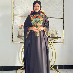 KAFTAN EDISI LEBARAN 2026 Kombinasi bordir bunga 10 warna Elegan untuk Tampilan Lebih Menawan dengan Desain Mewah dan banyak pilihan warna