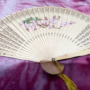 KIPAS TANGAN KAYU LIPAT IMPORT BERAROMA BEE FLOWER