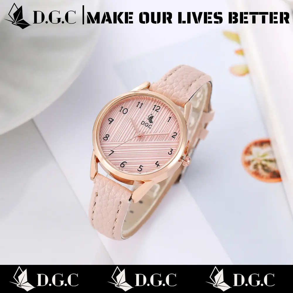 ✨DGC Jam Tangan Wanita Casual Fashion Dial Analog Quartz Strap PU Leather murid COD W302 Watches