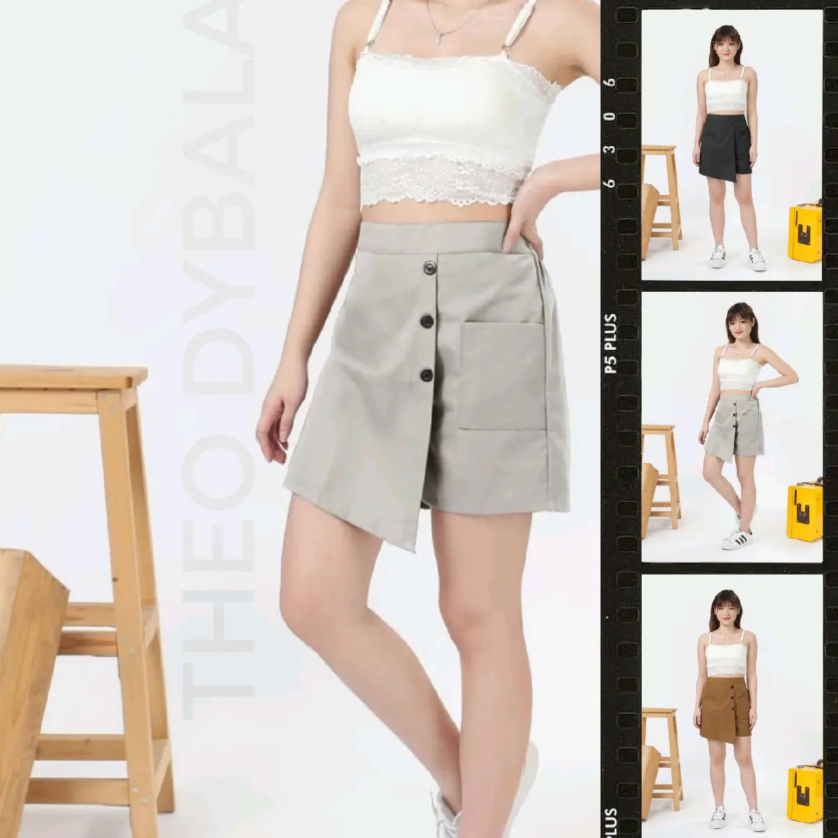 Rok Celana Pendek Wanita Korean Style Polos Variasi Kancing Depan Size M-L-XL Sampai Jumbo Maxx BB 40-65 kg Shorts Karet Nyaman Melar