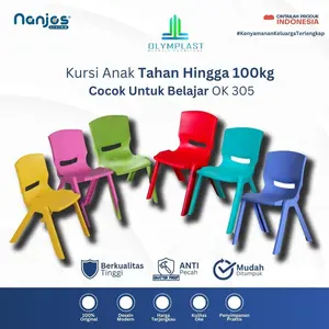 [Garansi Kokoh Anti Pecah] Olymplast Kursi Bangku Belajar Anak Sender Sandar Plastik Susun Ok 305