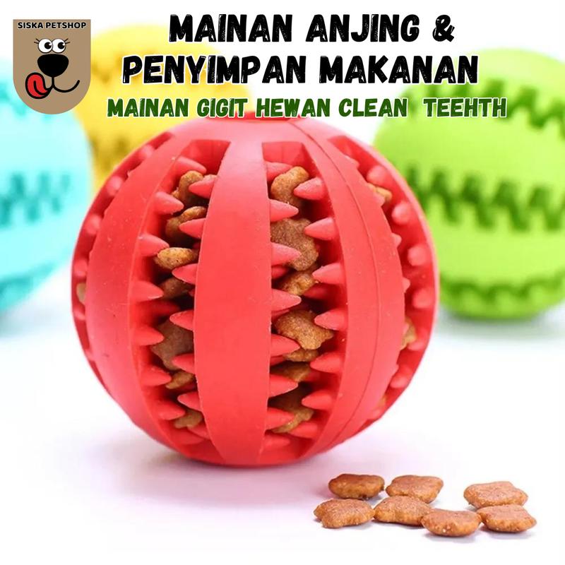 Maninan Gigi Bola Karet Lembut Mainan Kucing Anjing Murah TEETH Cleaning Ball 0