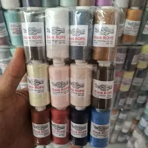 Benang Jahit Set Warna Warni 1 Lusin 40/2 500Yard Daya Tahan Kuat Cocok untuk Konveksi dan Proyek Besar