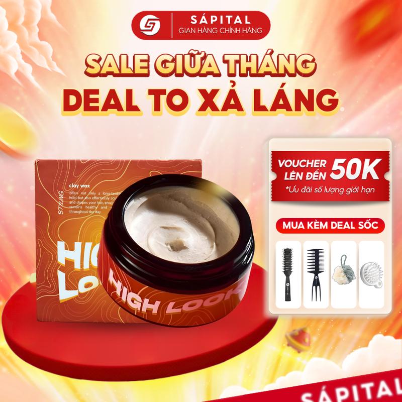 Sáp vuốt tóc High Look Clay Wax Jesse Junior 100g - Hiệu năng giữ nếp ổn định trên 12 tiếng - Nano bạc và Keratin hỗ trợ nuôi dưỡng mái tóc - Tặng lược bán nguyệt