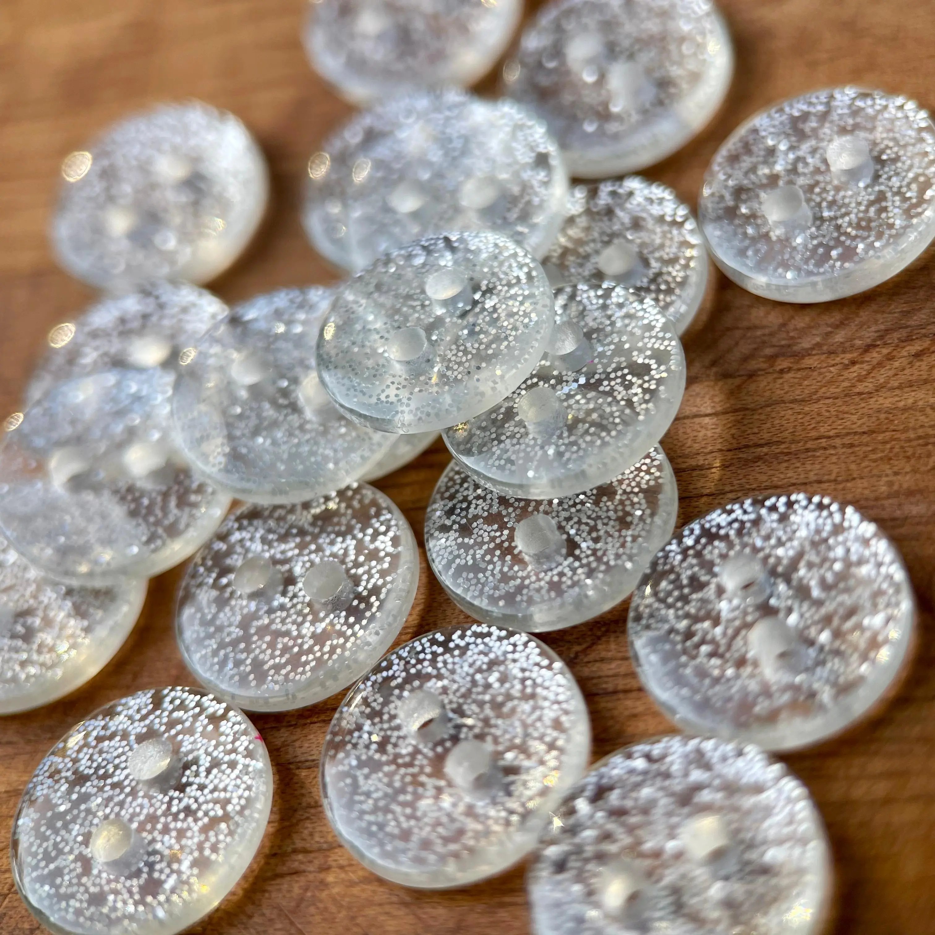 Small Clothing Buttons, Silver Stars Transparent Simple Classic, Skirt Bag Hat Coat Textile Decoration, 11mm, 10pcs