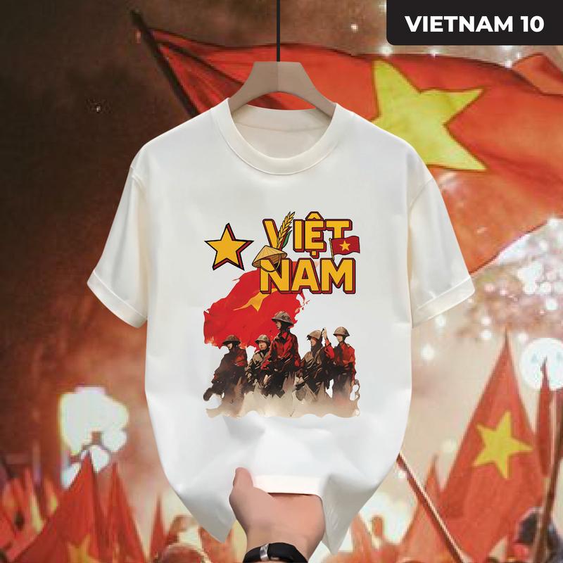 Áo thun Cổ tròn Việt Nam 10, Áo phông Việt Nam 10 đang Trend form Unisex nam nữ, chất liệu cao cấp, phong cách trẻ trung, cực chất, năng động Cotton GMV MANTINO BASIC 2