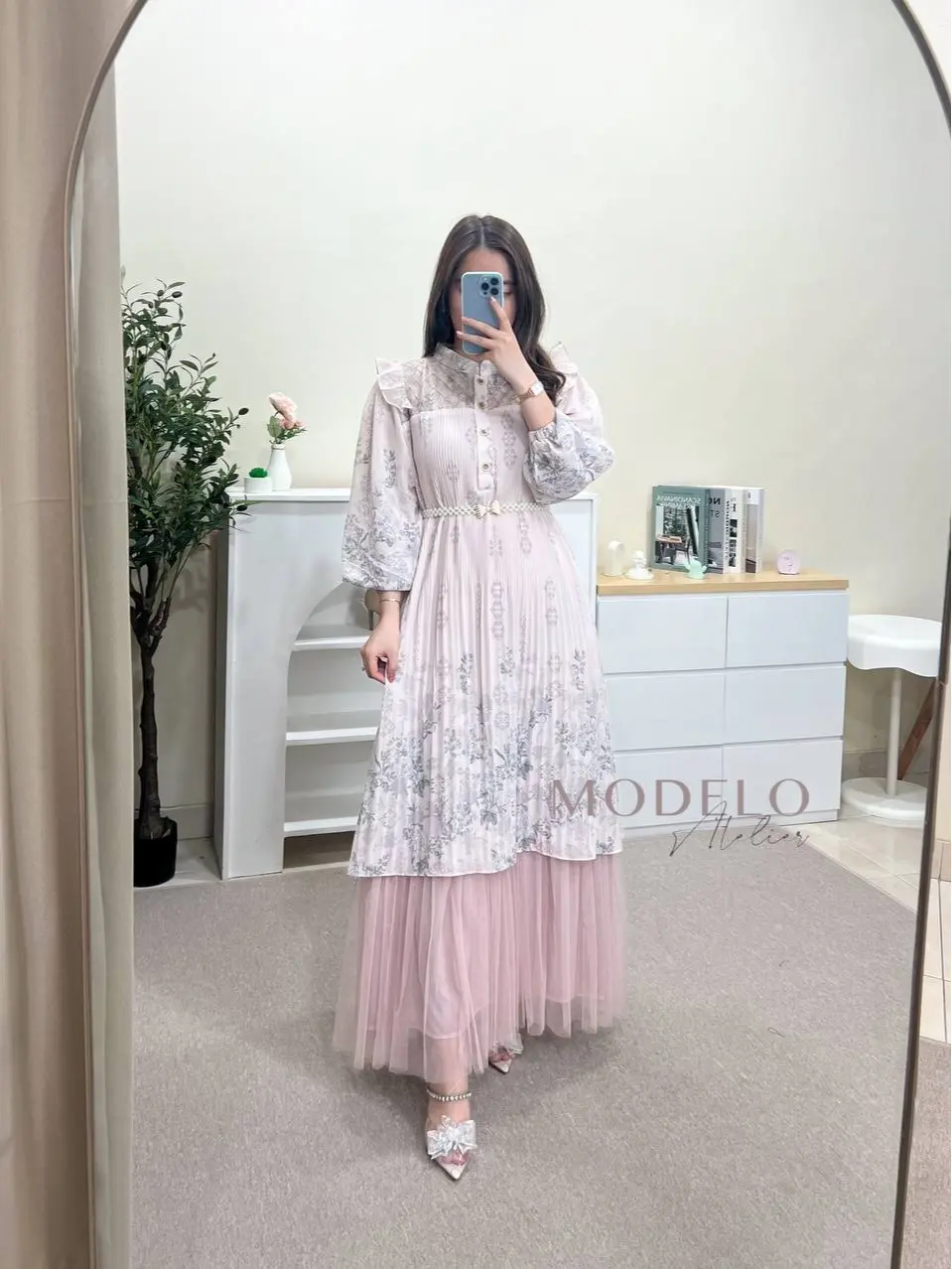 Amberly Maxy + Belt Mutiara | Gamis Ceruty Plisket Motif Mewah Jumbo Meijiwang / Gamis Ceruty Viral / Modelo / Dress Ceruty Plisket / Dress Umpak Muslim Wanita Pesta Lebaran