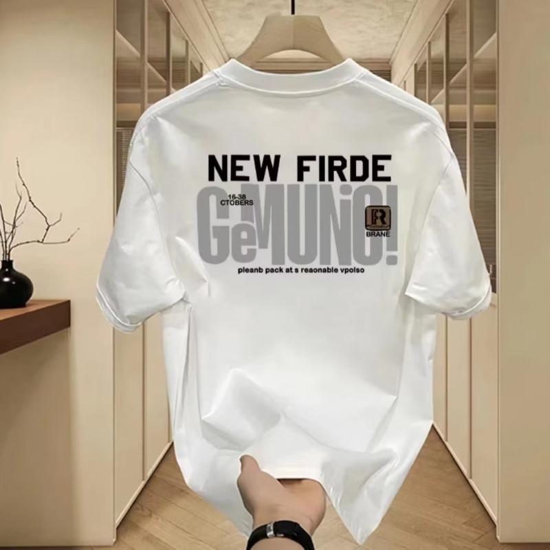 Áo Thun Nam, ngắn Tay, Chất Liệu Cotton, Phong Cách Biên Tập, Hợp Xu hướng, Thường Ngày, Cổ Tròn, Hàng Mới Về Năm 2025 Menswear 0