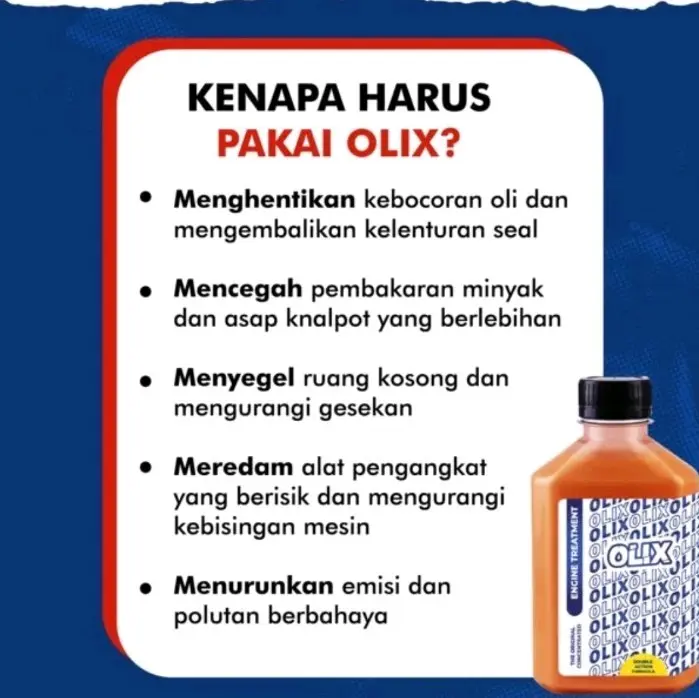 Olix engine treatment mengurangi asap kendaraan by moormiles oli 1