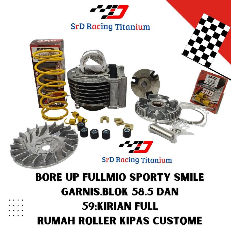Product Introduction of Blok Seher Bore Up Mio Sporty Mio Soul 150 cc 58.5 - Paket Full Roller Kipas Roller - Per CVT - Per Kampas Klip All Racing SRD 2